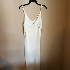 Elegant Cream Sleeveless Dress